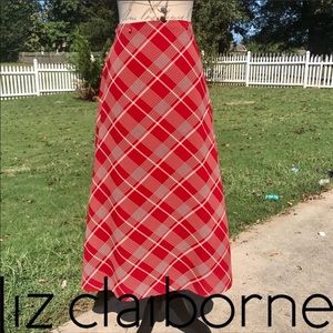 NWOT | Liz Claiborne | Plaid Maxi Skirt | Petite